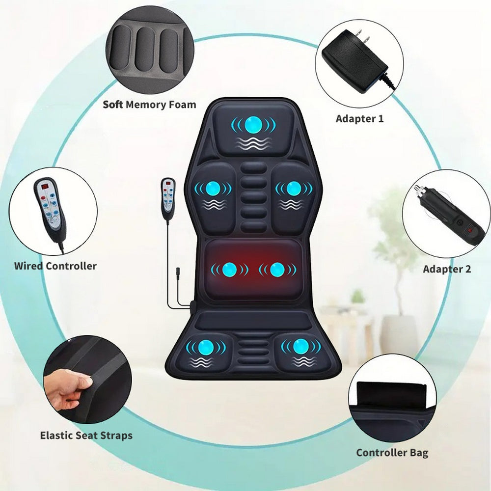 MotionFit Heated Vibration Massage Chair Pad