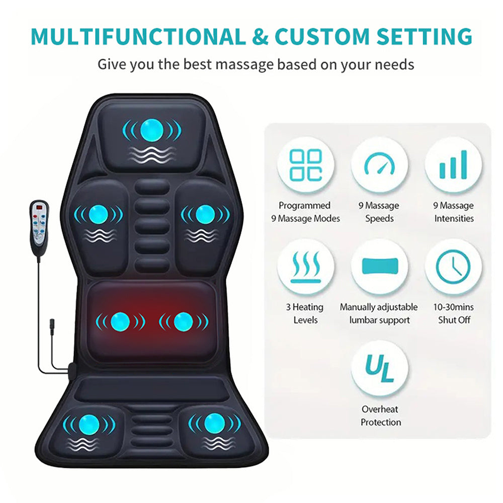 MotionFit Heated Vibration Massage Chair Pad