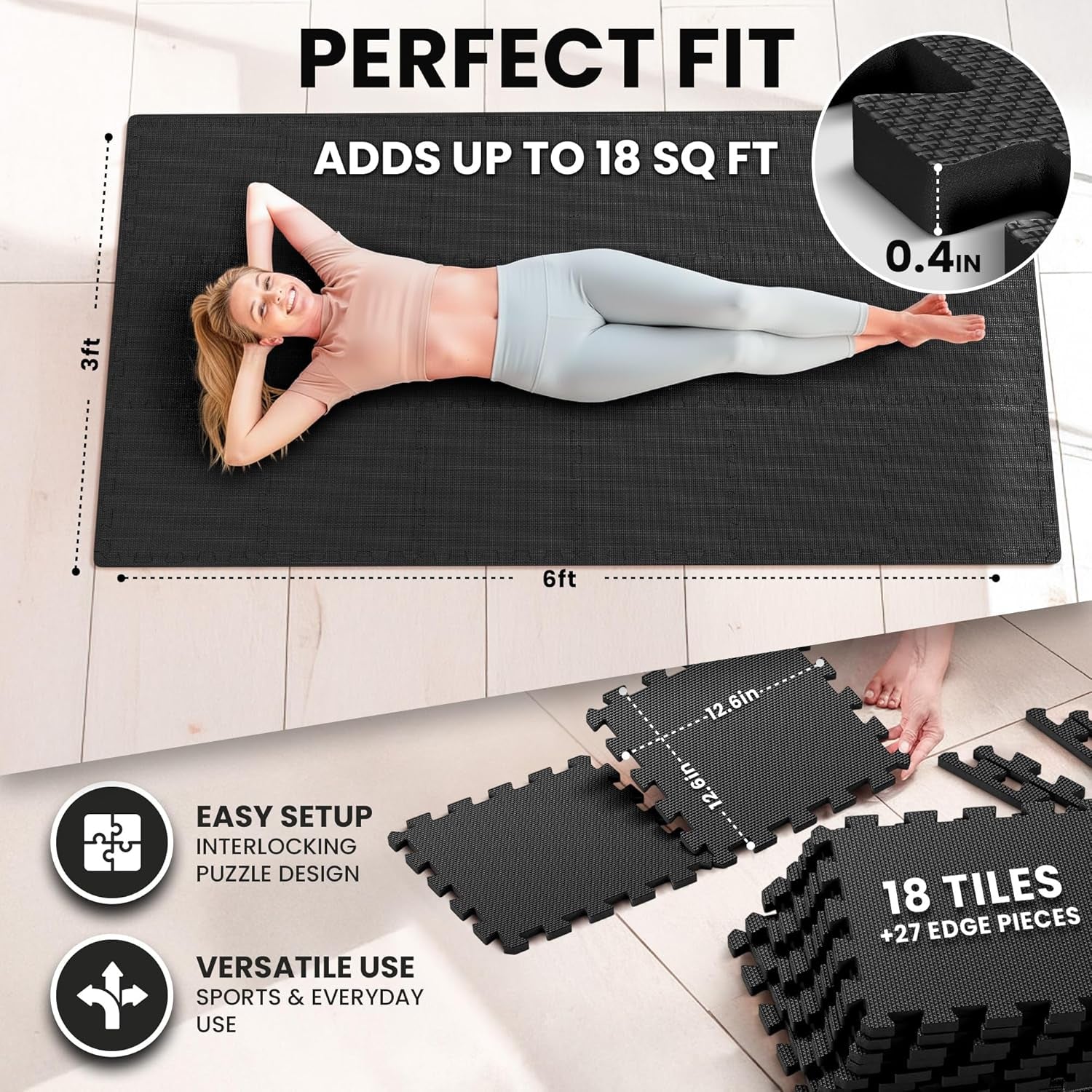 MotionFit Interlocking Gym Floor Mats