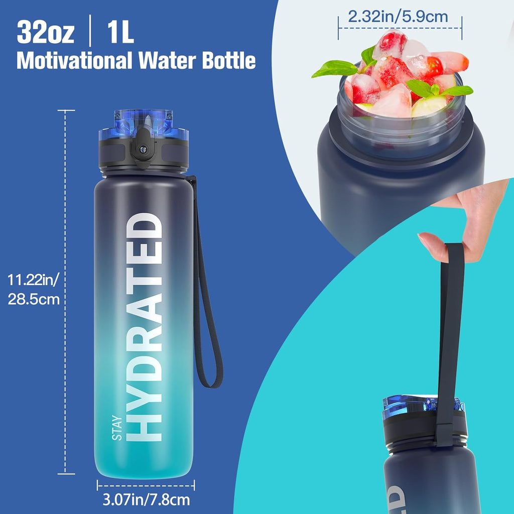 MotionFit Motivational Water Bottle – 1L