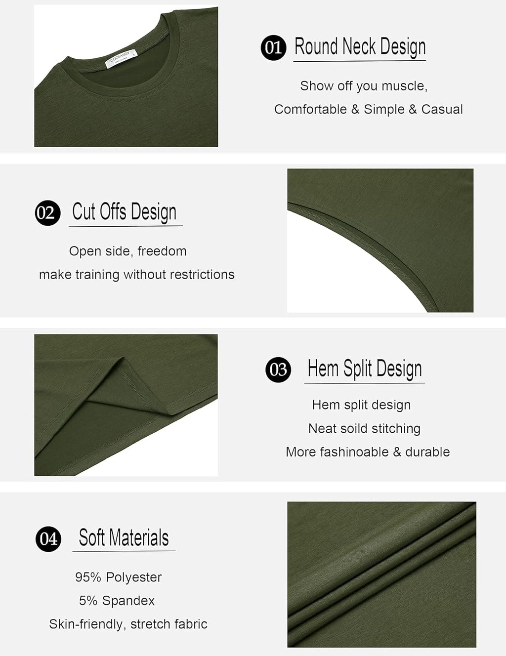 Men Workout Tank Top 2 Pack Gym Bodybuilding Sleeveless Muscle T Shirts